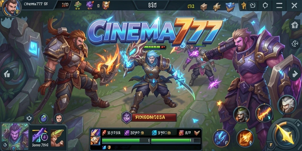 Screenshot gameplay CINEMA777 menampilkan aksi seru dalam pertarungan MOBA.