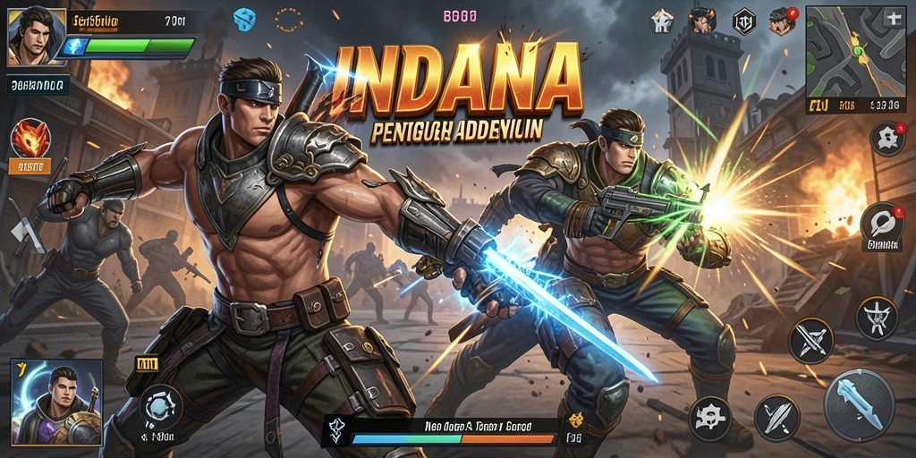 Tampilan gameplay yang mendebarkan dan penuh aksi di INDAAA.