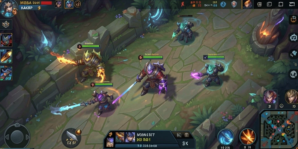 Tampilan menegangkan pertarungan dalam KAKRP dengan strategi MOBA.