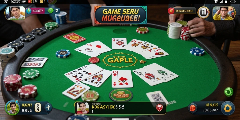 Tampilan gameplay Gaple yang menegangkan dan interaktif.