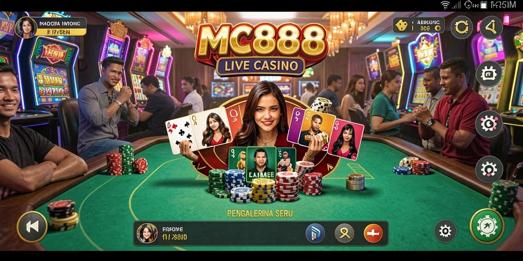 Tampilan menarik dari gameplay Live Casino di MC888.