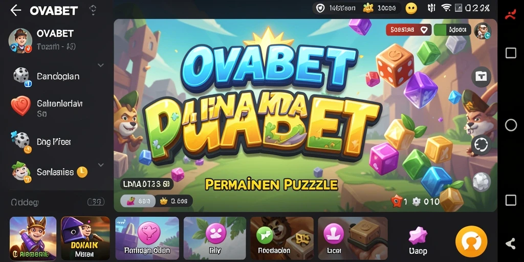 Tangkapan layar utama OVABET menunjukkan gameplay seru teka-teki.