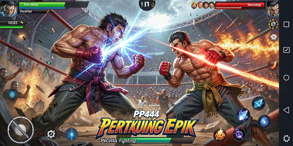 Gameplay PP444 yang intens dan menegangkan saat pertarungan.