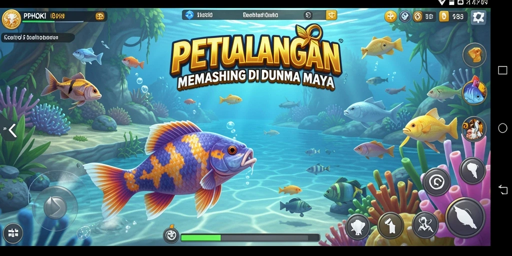 Tampilan gameplay PPHOKI dengan suasana memancing yang realistis.