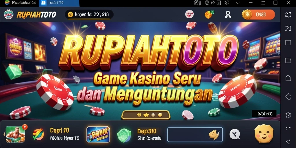 Tampilan gameplay menegangkan RUPIAHTOTO di dalam aplikasi Kasino.