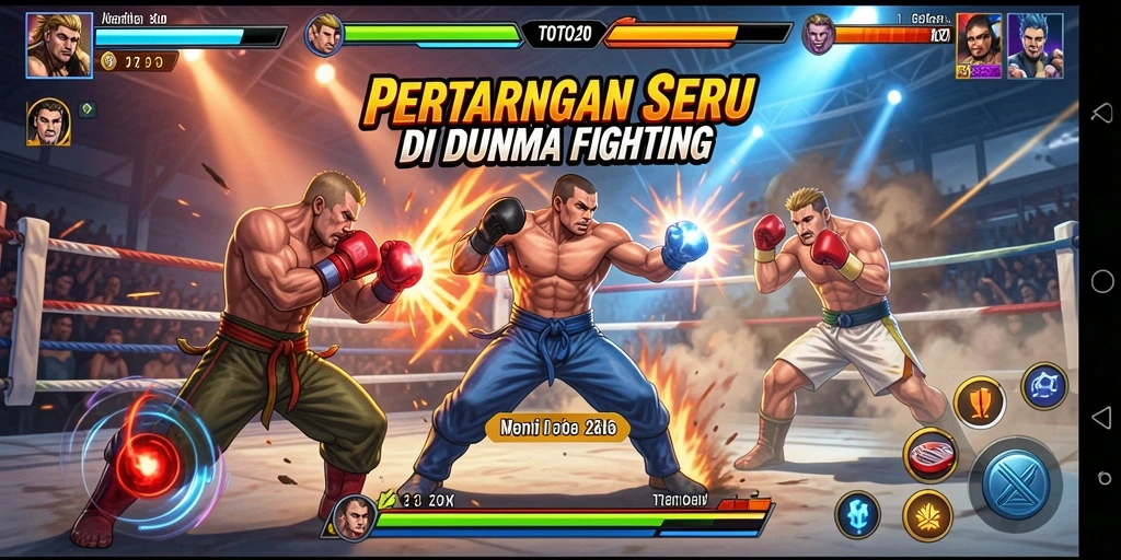 Screenshot utama TOTO20 menampilkan aksi pertarungan yang mendebarkan.